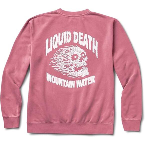 Liquid Death Instant Death Sweatshirt Mens Size XXXL 3XL Pink Pullover Crew Neck - Picture 6 of 11